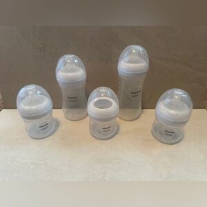 Phillips Natural Avent Bottle Assorted Size Lot Used Needs Nipples